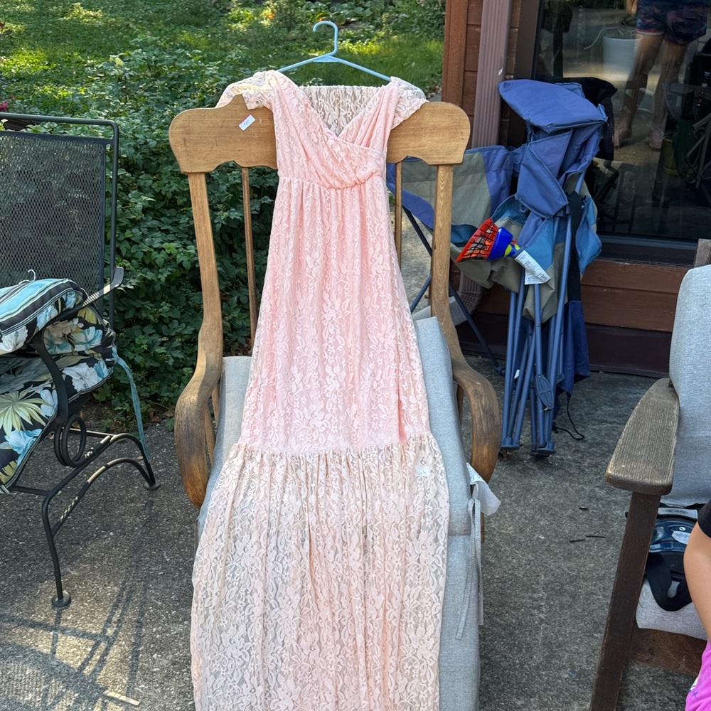 Elegant Pink Lace Gown